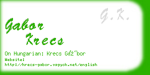 gabor krecs business card